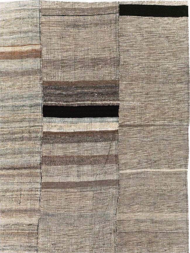 Modern Turkish Flatweave Room Size Carpet, No.31605 - Gsblank