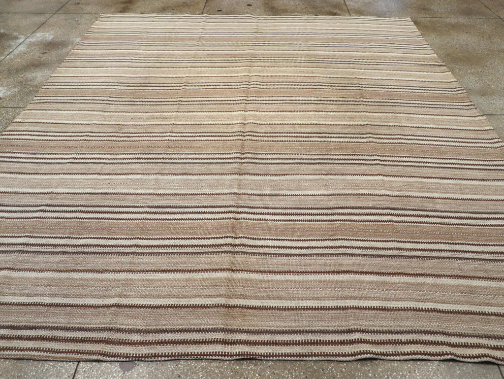 Vintage Turkish Flatweave Kilim Room Size Carpet, No.31606 - Gsblank