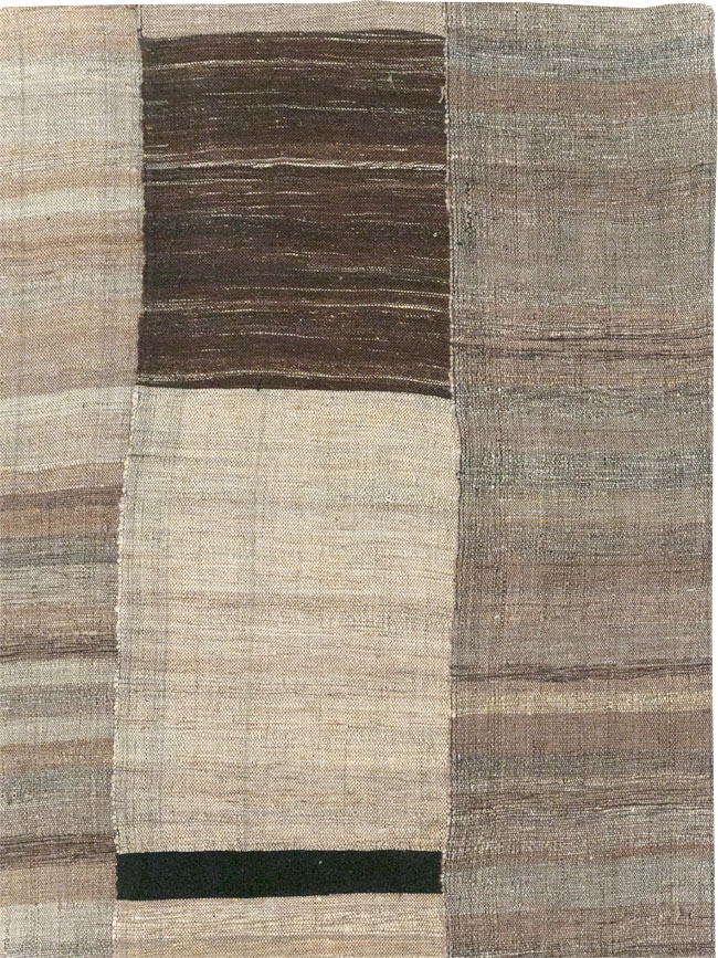 Modern Turkish Flatweave Room Size Carpet, No.31607 - Gsblank