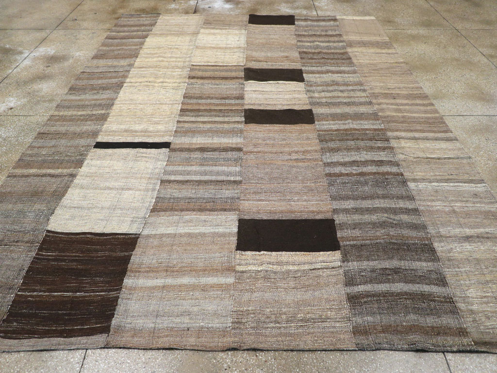 Modern Turkish Flatweave Room Size Carpet, No.31607 - Gsblank