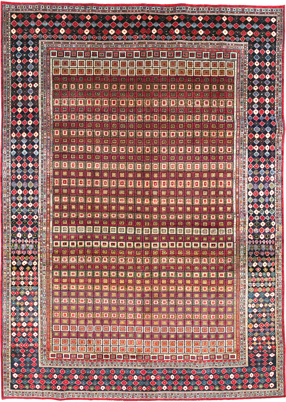 Vintage Persian Tabriz Room Size Carpet, No.31610 - Gsblank