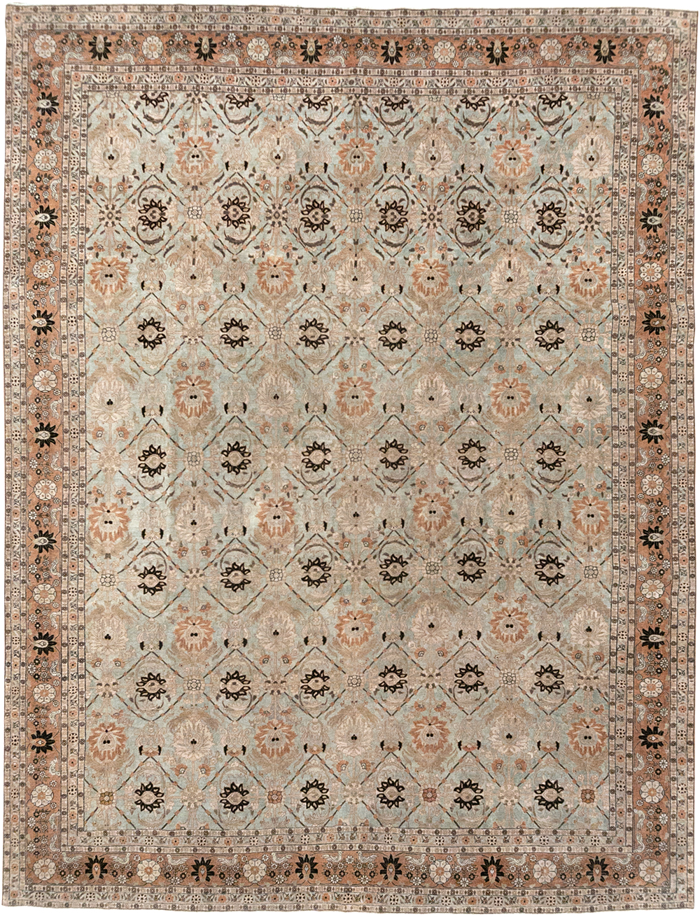 Antique Persian Varamin Room Size Carpet, No.31611 - Gsblank