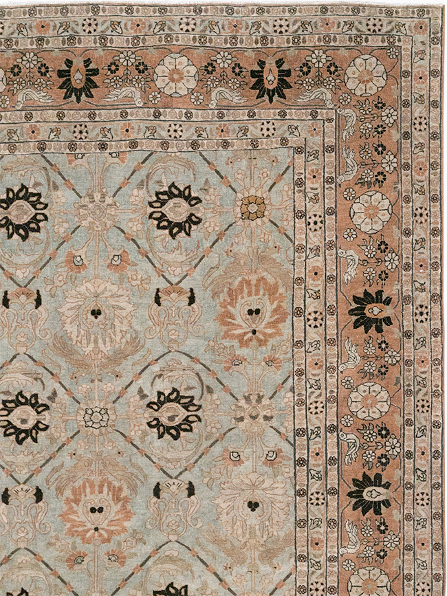 Antique Persian Varamin Room Size Carpet, No.31611 - Gsblank
