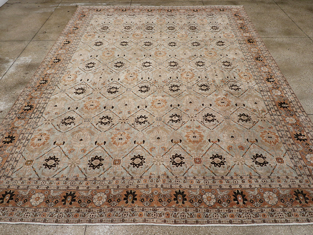 Antique Persian Varamin Room Size Carpet, No.31611 - Gsblank