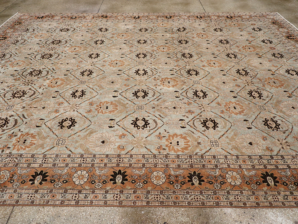 Antique Persian Varamin Room Size Carpet, No.31611 - Gsblank