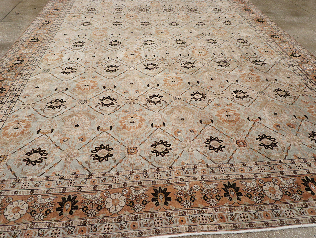 Antique Persian Varamin Room Size Carpet, No.31611 - Gsblank