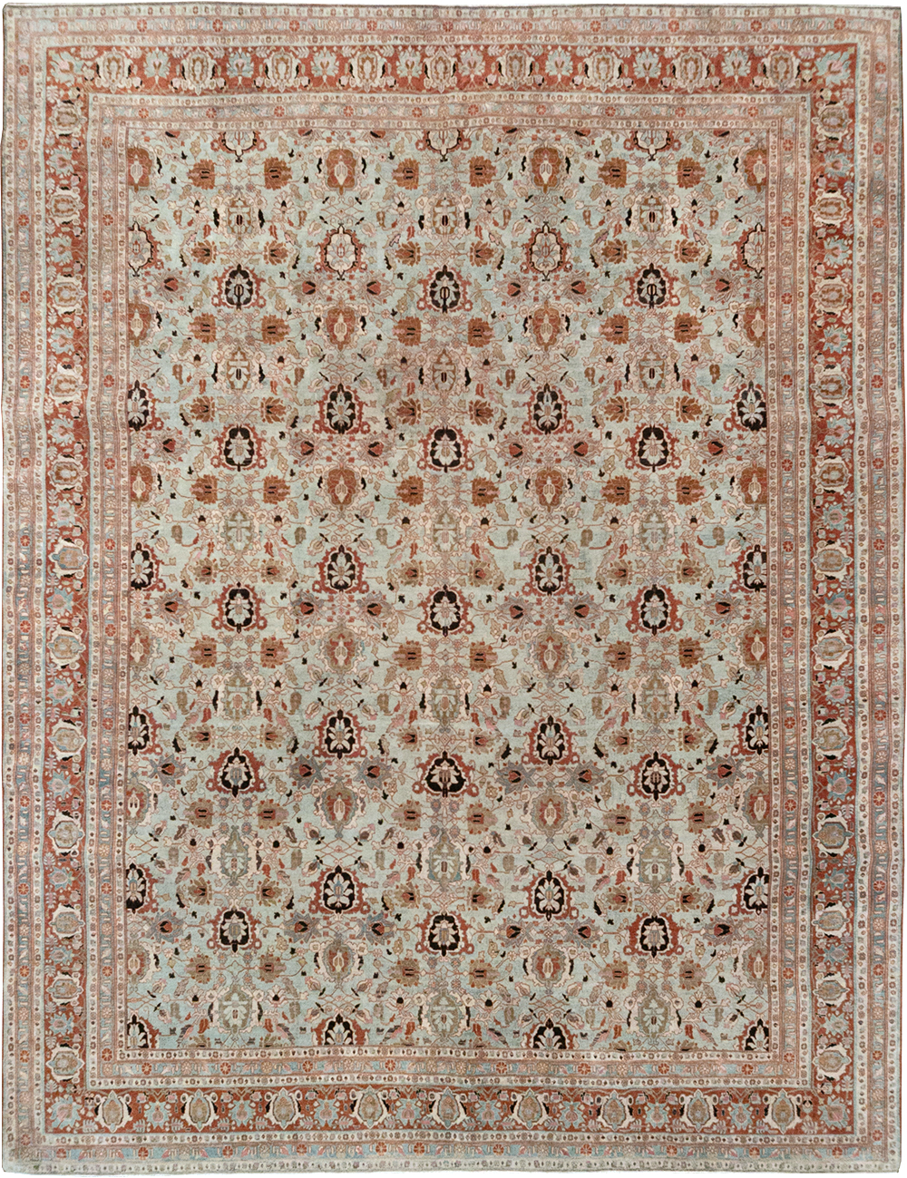 Antique Persian Varamin Room Size Carpet, No.31612 - Gsblank