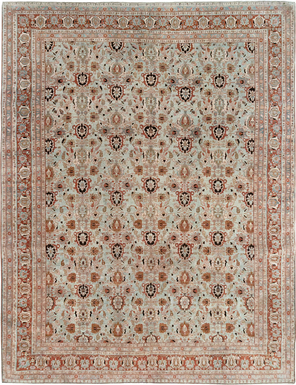 Antique Persian Varamin Room Size Carpet, No.31612 - Gsblank