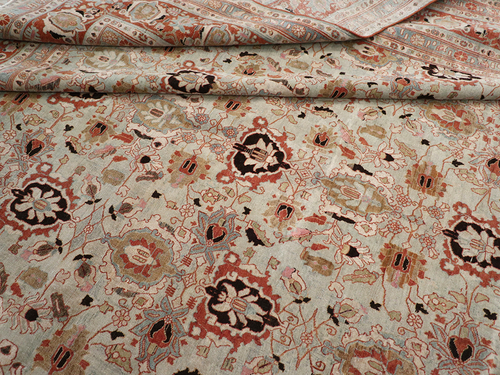 Antique Persian Varamin Room Size Carpet, No.31612 - Gsblank