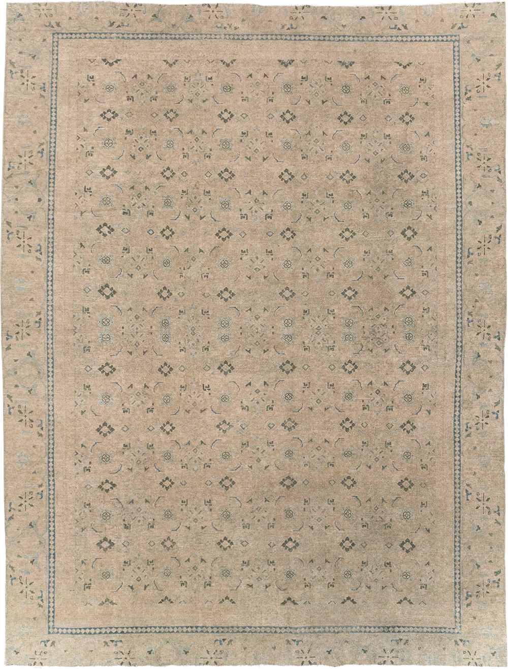Vintage Persian Mahal Room Size Carpet, No.31621 - Gsblank