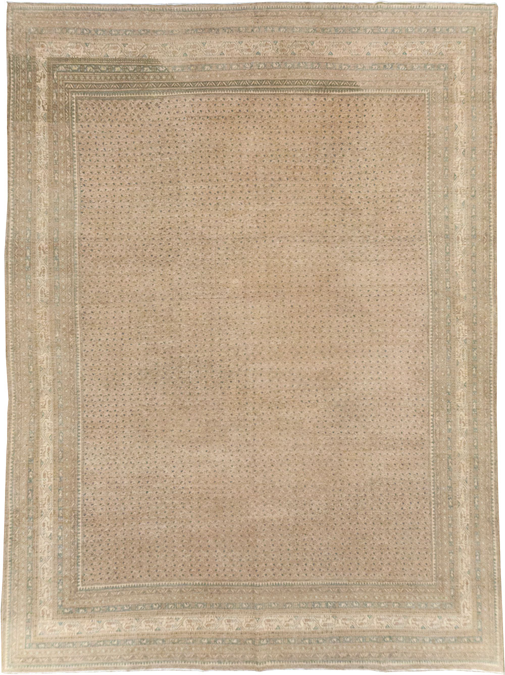 Distressed Style Vintage Persian Mahal Room Size Carpet, No.31622 - Gsblank