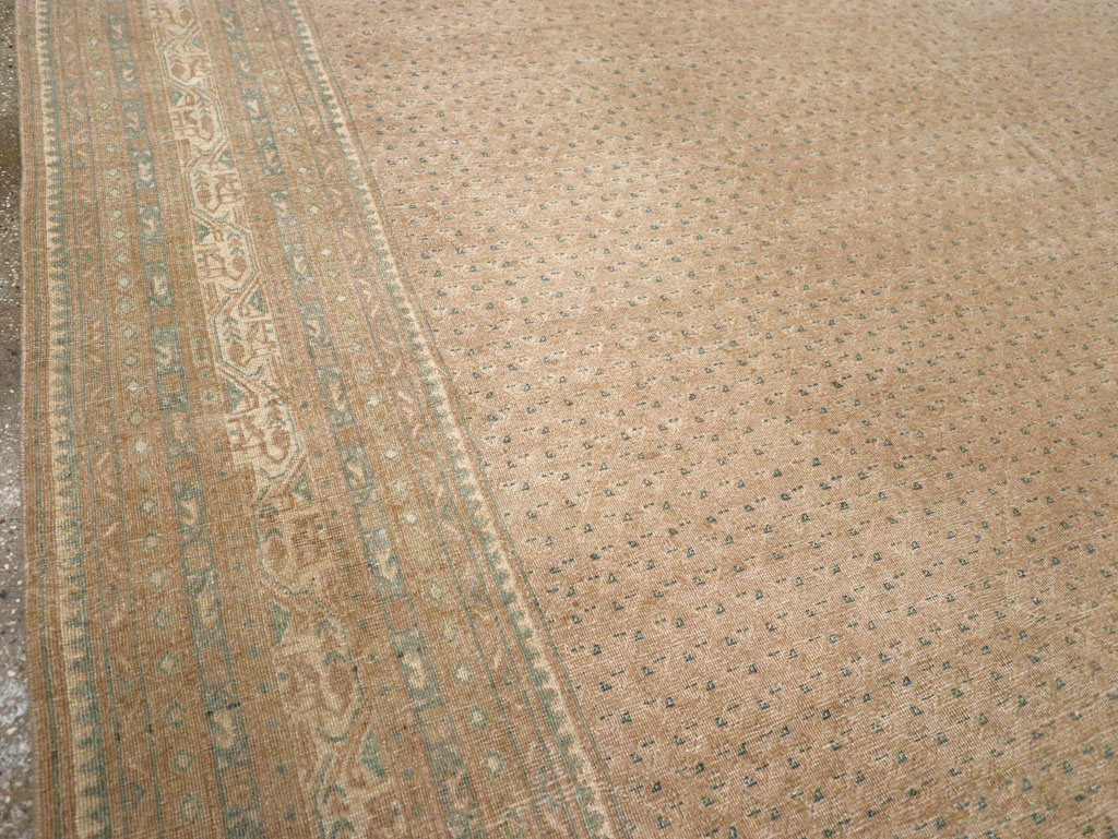 Distressed Style Vintage Persian Mahal Room Size Carpet, No.31622 - Gsblank