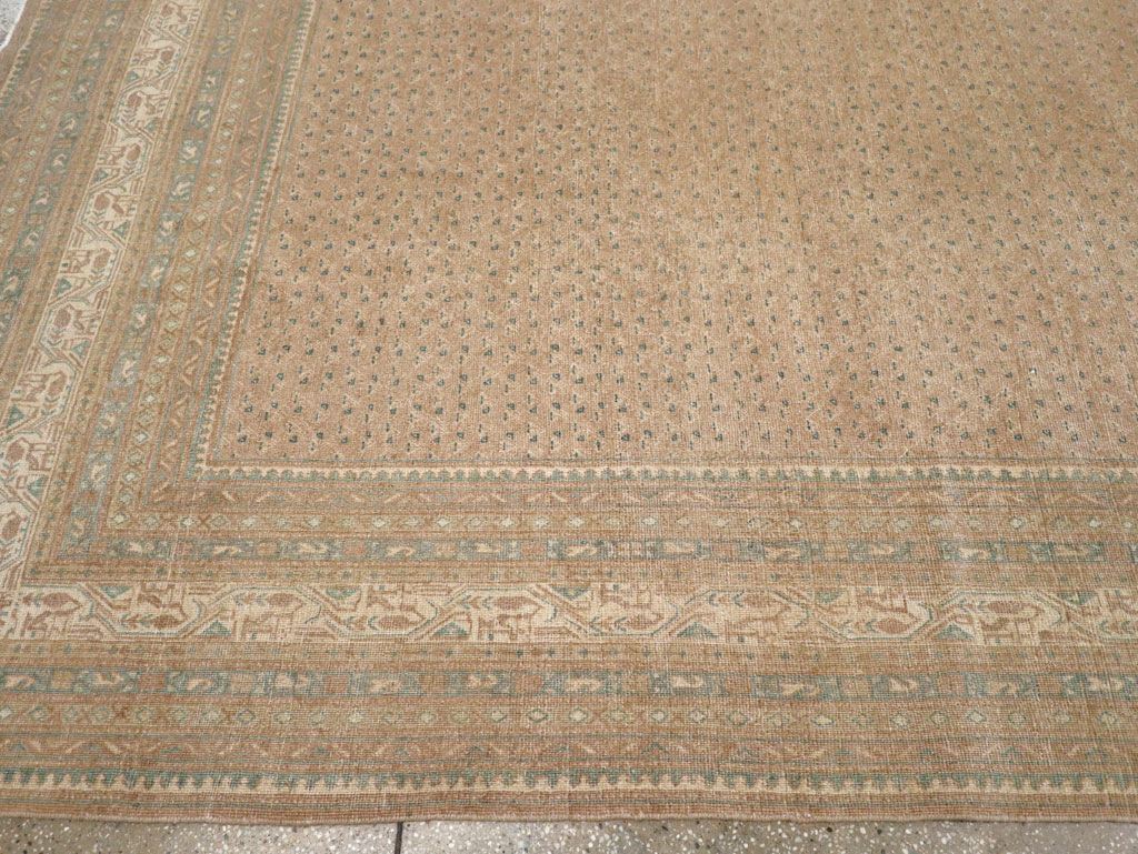 Distressed Style Vintage Persian Mahal Room Size Carpet, No.31622 - Gsblank