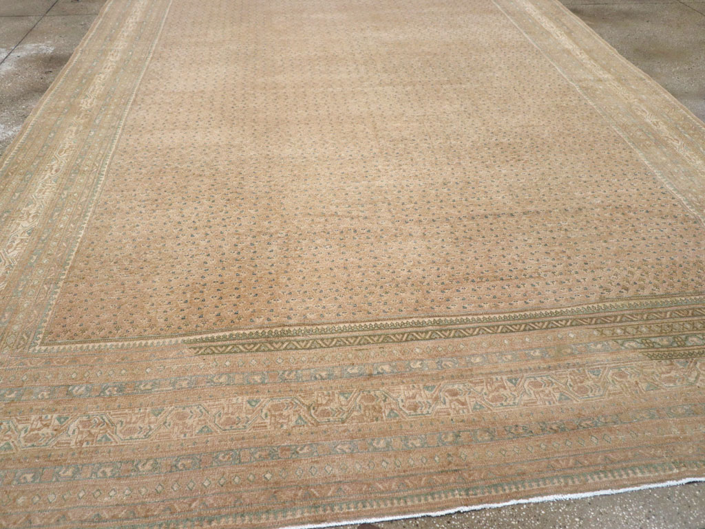 Distressed Style Vintage Persian Mahal Room Size Carpet, No.31622 - Gsblank