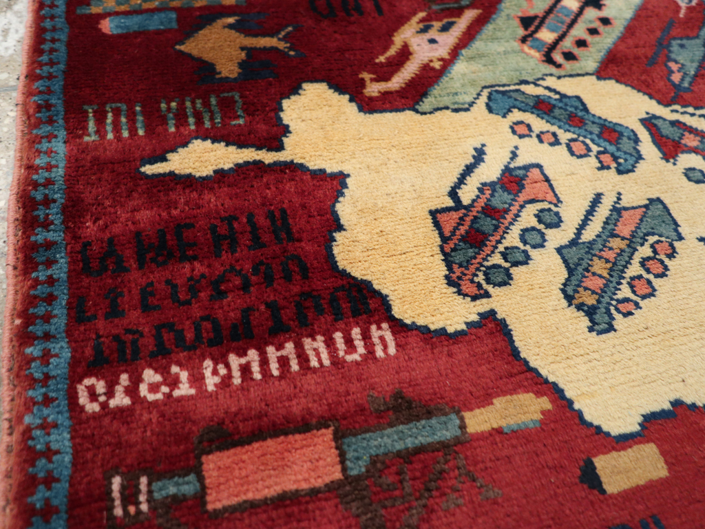 Vintage Afghan Pictorial War Rug, No.31624 - Gsblank