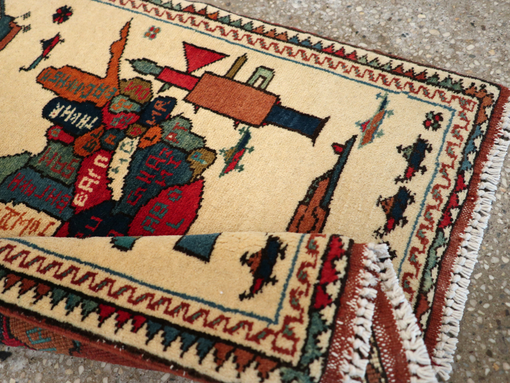 Vintage Afghan Pictorial War Map Rug, No.31625 - Gsblank
