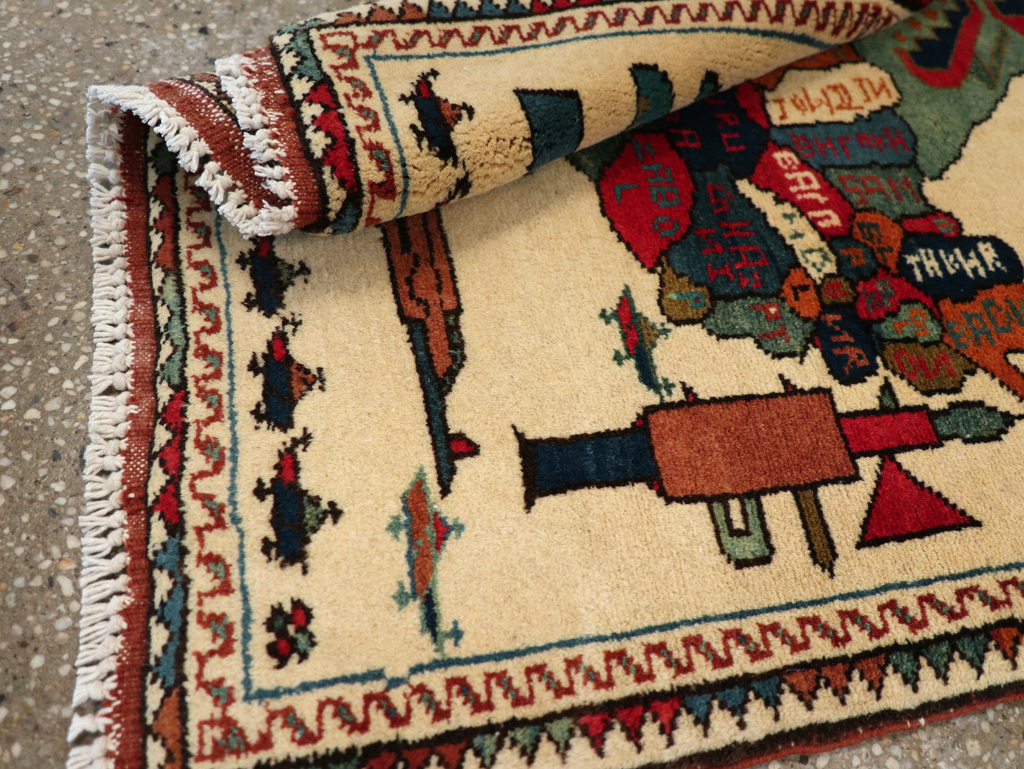 Vintage Afghan Pictorial War Map Rug, No.31625 - Gsblank