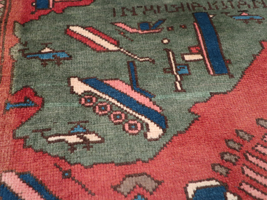 Vintage Afghan Pictorial War Map Rug, No.31627 - Gsblank