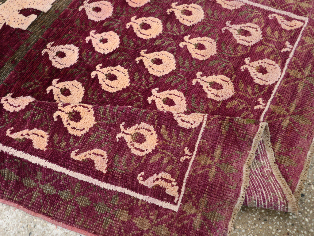 Vintage Pictorial Cotton Agra Rug, No.31638 - Gsblank