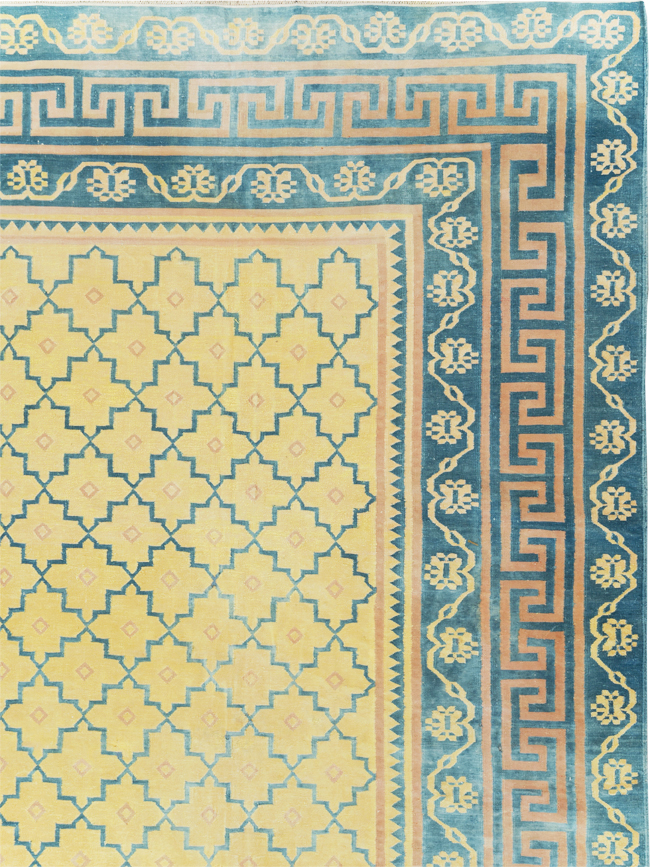 Vintage Indian Flatweave Dhurrie Large Room Size Carpet, No.31642 - Gsblank