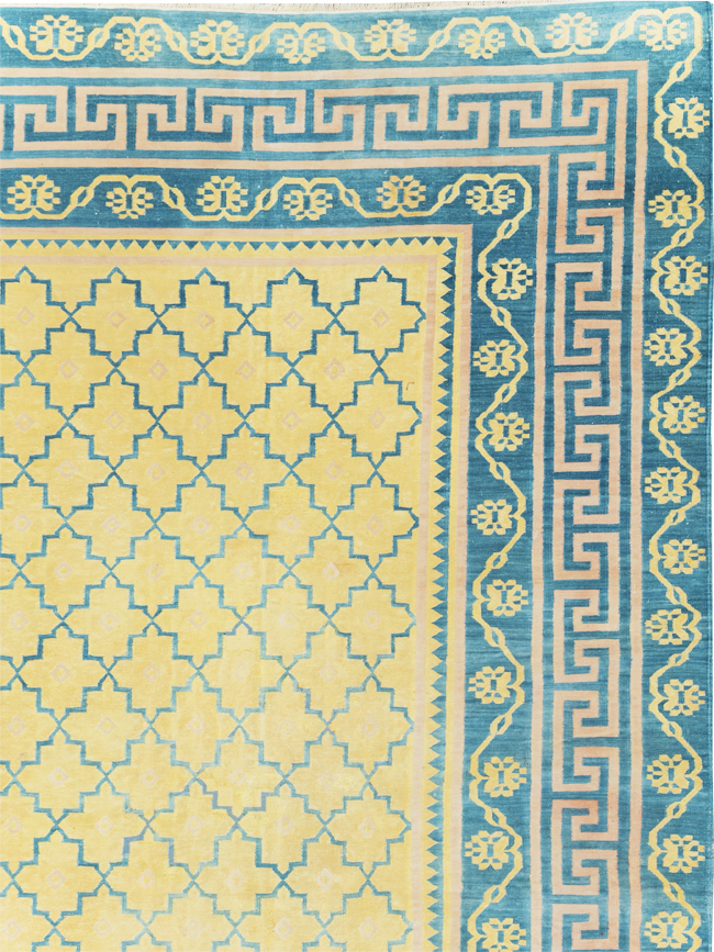 Vintage Indian Flatweave Dhurrie Large Room Size Carpet, No.31642 - Gsblank