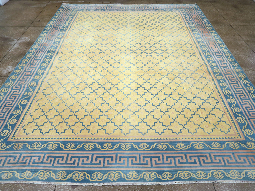 Vintage Indian Flatweave Dhurrie Large Room Size Carpet, No.31642 - Gsblank
