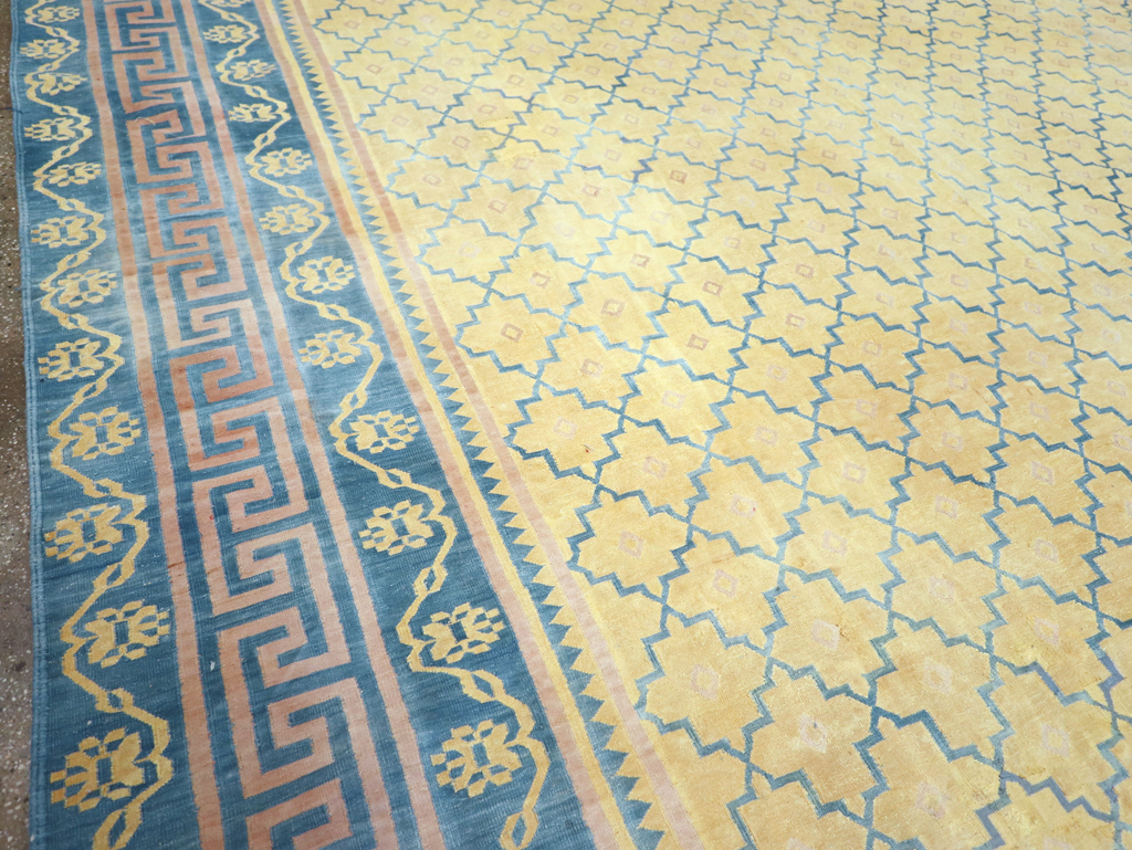 Vintage Indian Flatweave Dhurrie Large Room Size Carpet, No.31642 - Gsblank