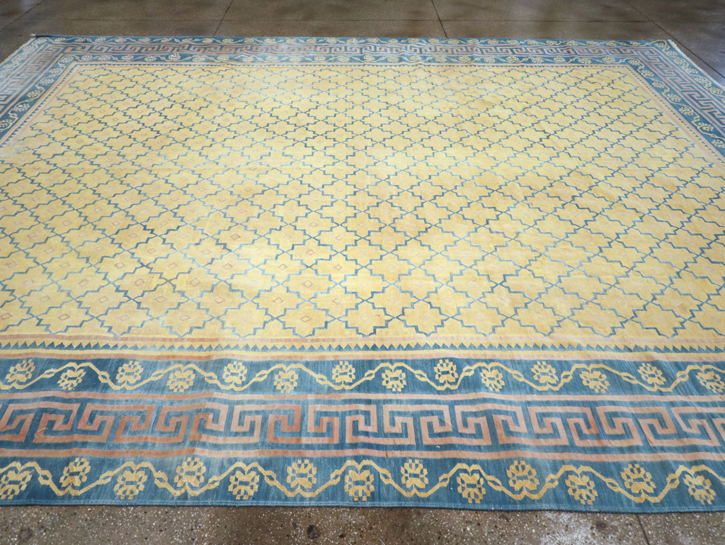 Vintage Indian Flatweave Dhurrie Large Room Size Carpet, No.31642 - Gsblank