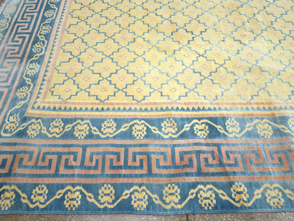 Vintage Indian Flatweave Dhurrie Large Room Size Carpet, No.31642 - Gsblank