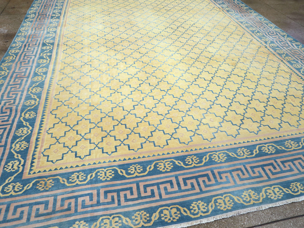 Vintage Indian Flatweave Dhurrie Large Room Size Carpet, No.31642 - Gsblank