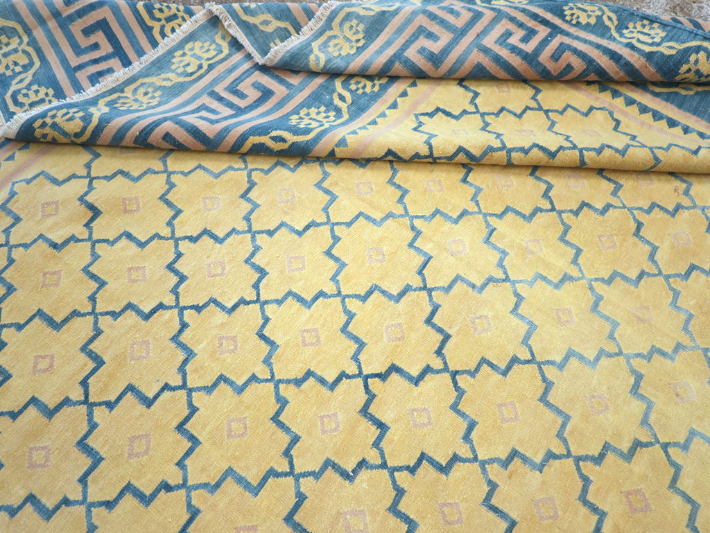 Vintage Indian Flatweave Dhurrie Large Room Size Carpet, No.31642 - Gsblank