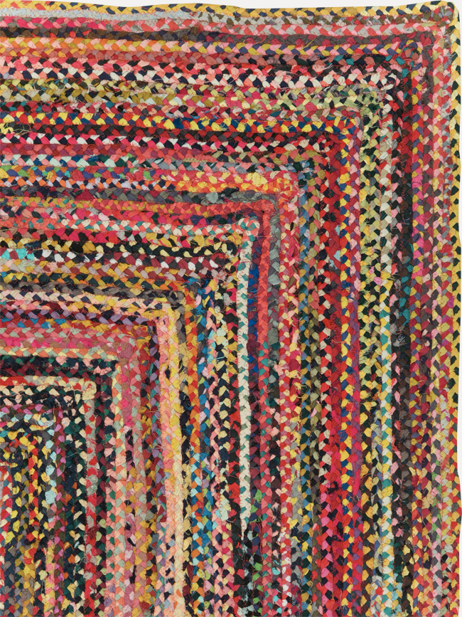 Vintage American Braided Accent Rug, No.31643 - Gsblank