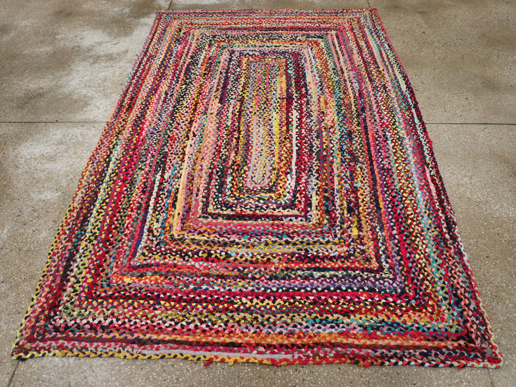 Vintage American Braided Accent Rug, No.31643 - Gsblank