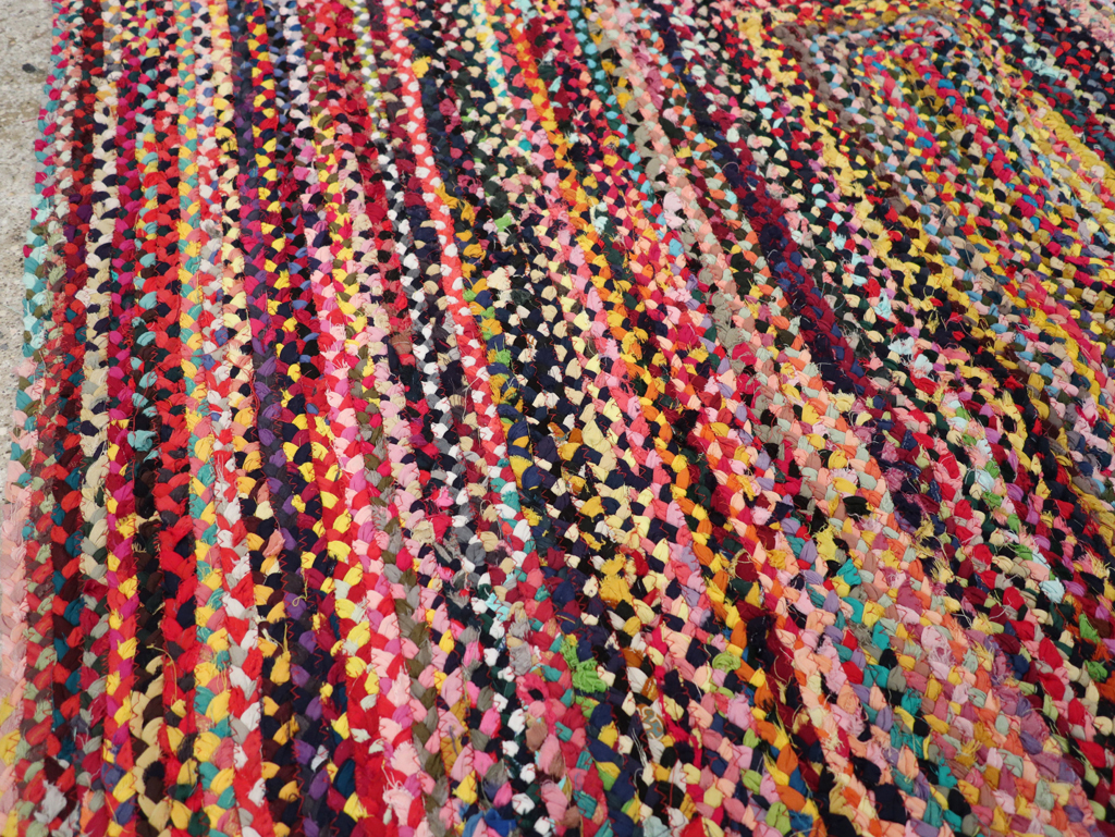 Vintage American Braided Accent Rug, No.31643 - Gsblank