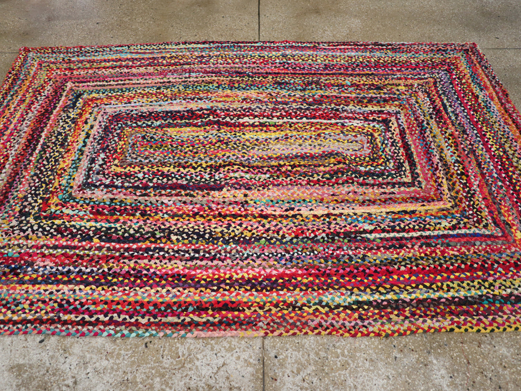 Vintage American Braided Accent Rug, No.31643 - Gsblank