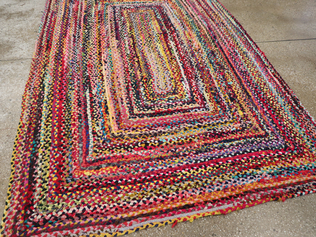 Vintage American Braided Accent Rug, No.31643 - Gsblank