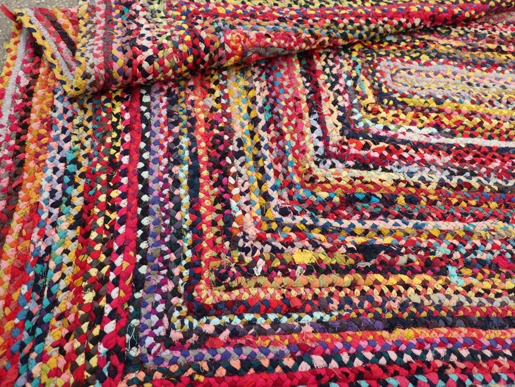 Vintage American Braided Accent Rug, No.31643 - Gsblank