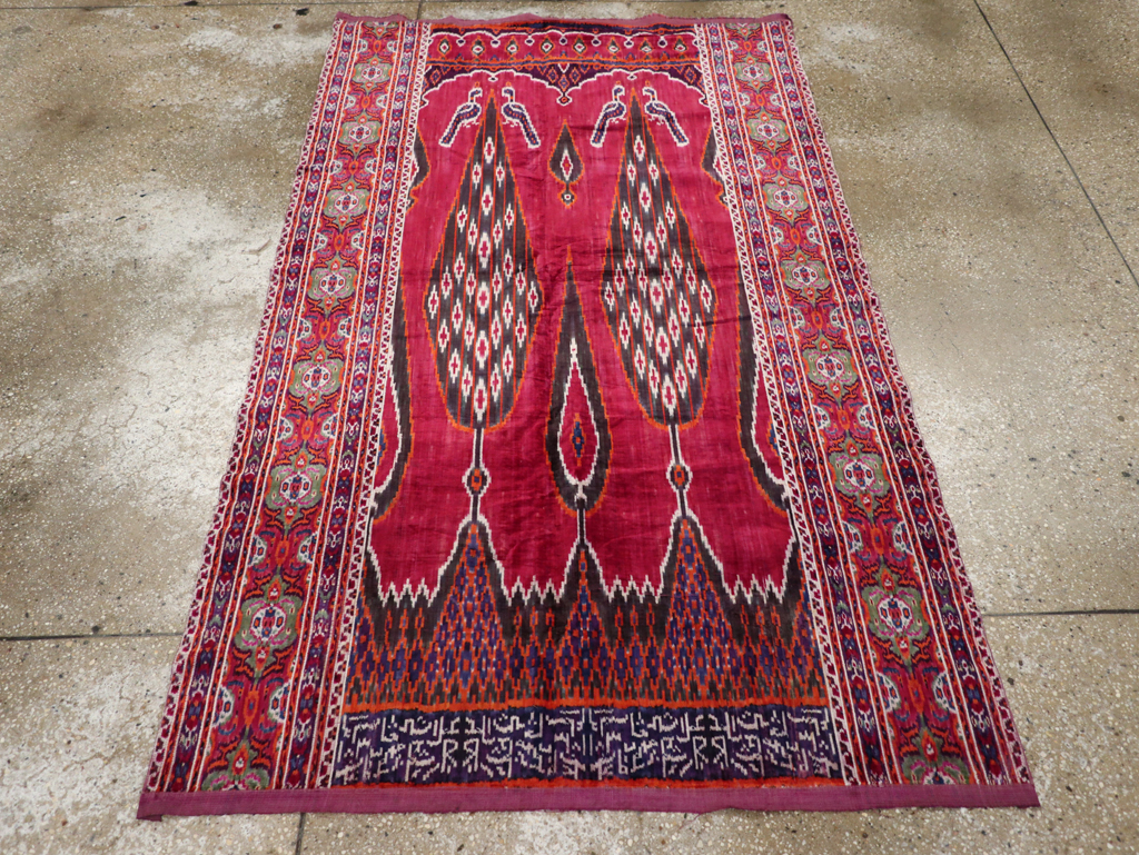 Antique Persian Yazd Silk Textile, No.31644 - Gsblank