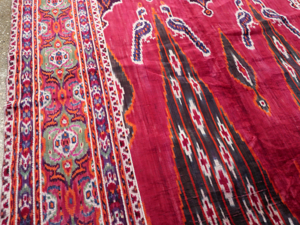 Antique Persian Yazd Silk Textile, No.31644 - Gsblank
