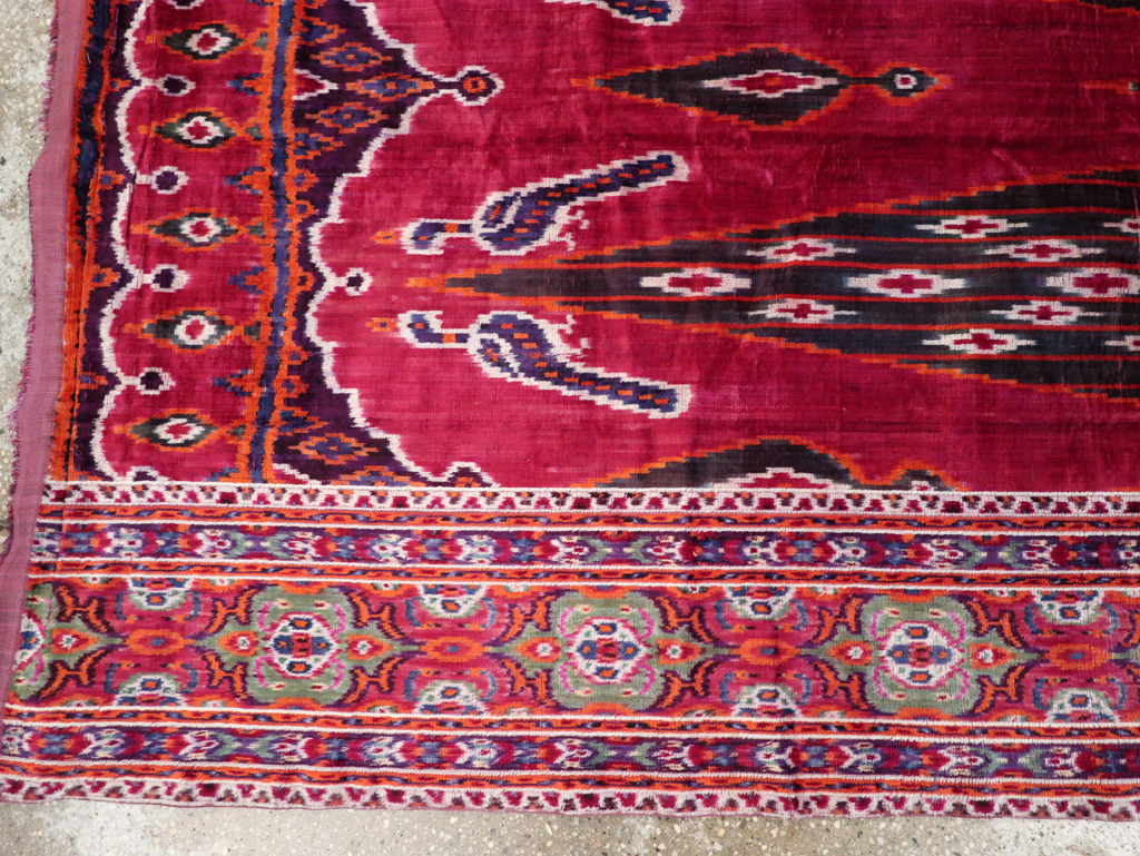 Antique Persian Yazd Silk Textile, No.31644 - Gsblank