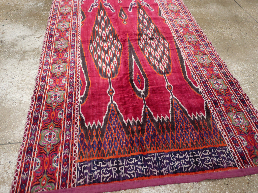 Antique Persian Yazd Silk Textile, No.31644 - Gsblank