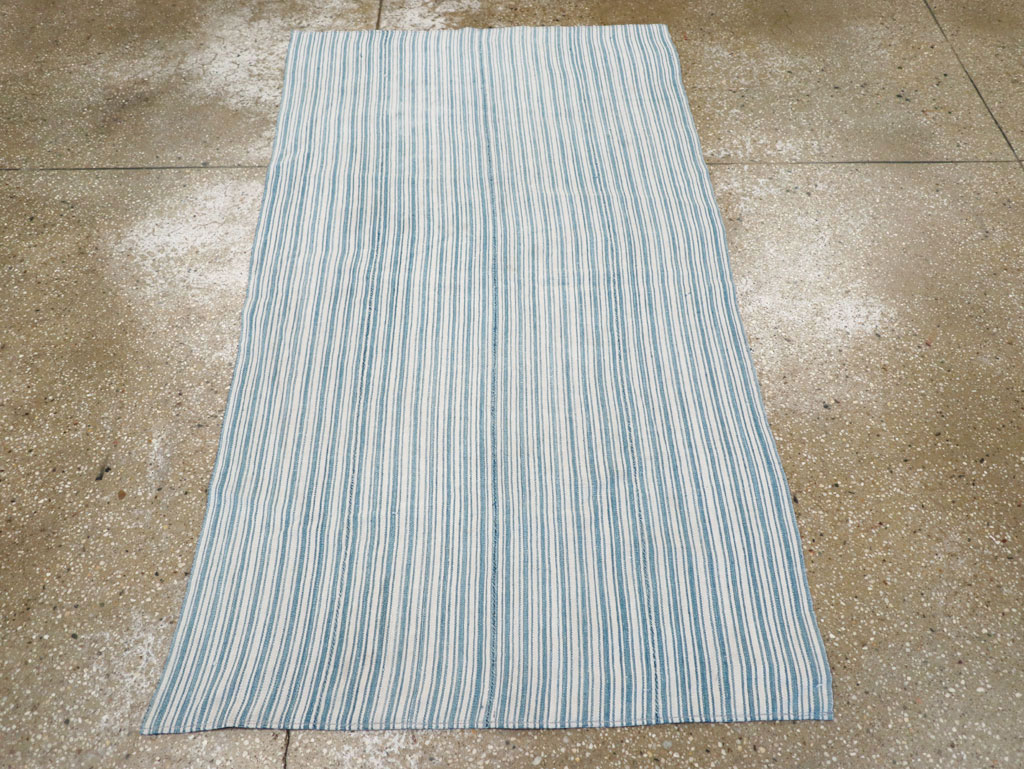 Vintage Turkish Flatweave Throw Rug, No.31662 - Gsblank