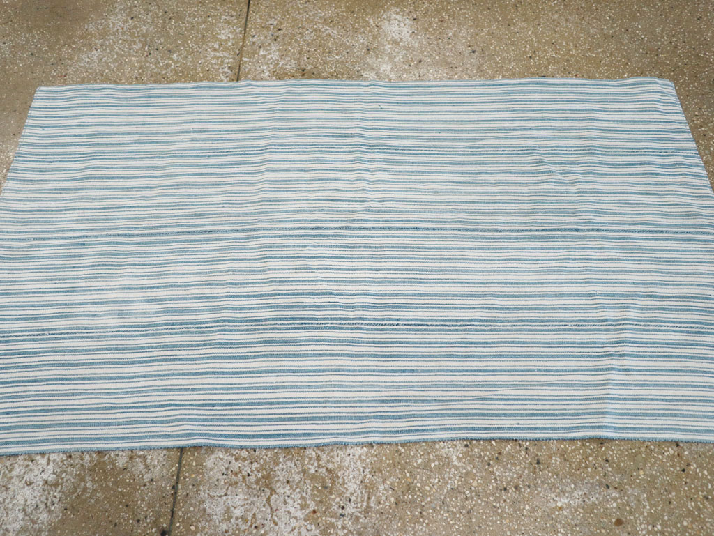 Vintage Turkish Flatweave Throw Rug, No.31662 - Gsblank