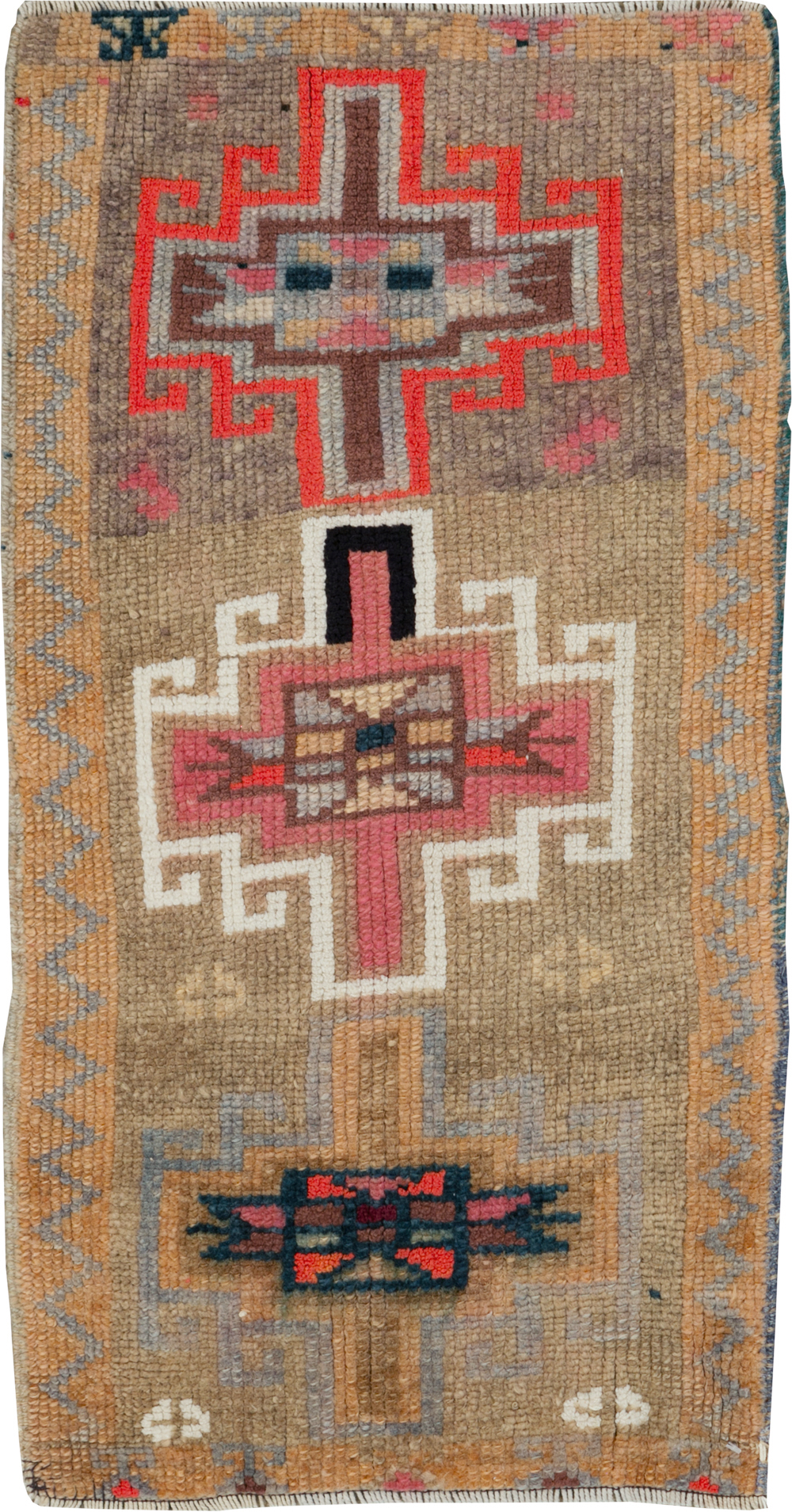 Vintage Turkish Anatolian Throw Rug, No.31663 - Gsblank