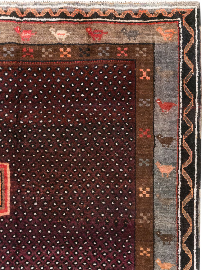 Vintage Turkish Anatolian Tribal Small Room Size Carpet, No.31666 - Gsblank