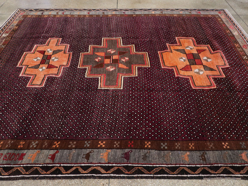 Vintage Turkish Anatolian Tribal Small Room Size Carpet, No.31666 - Gsblank