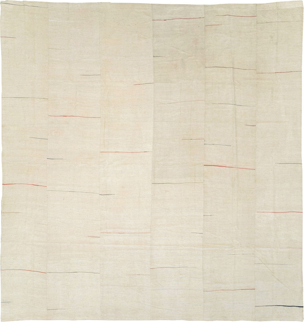 Modern Turkish Flatweave Square Room Size Carpet, No.31674 - Gsblank