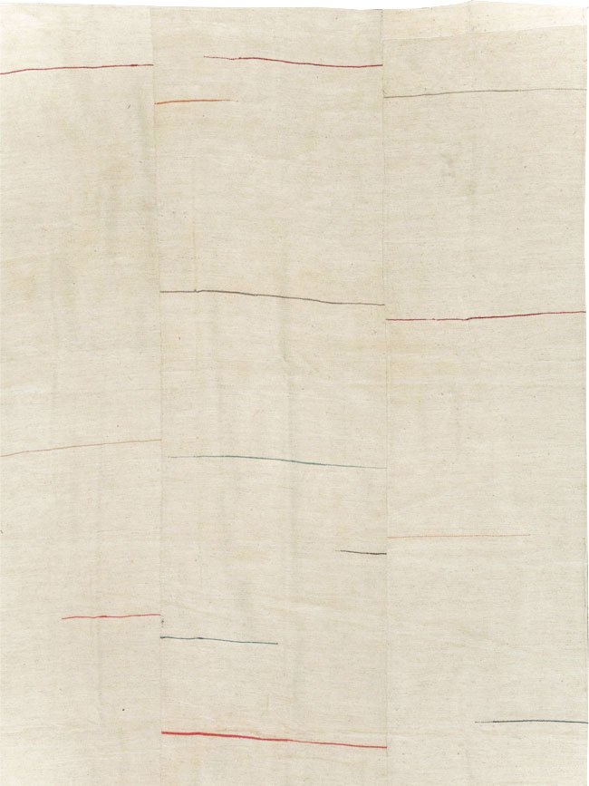 Modern Turkish Flatweave Square Room Size Carpet, No.31674 - Gsblank