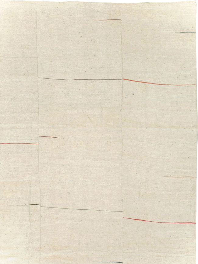 Modern Turkish Flatweave Square Room Size Carpet, No.31674 - Gsblank