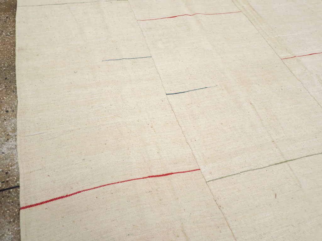 Modern Turkish Flatweave Square Room Size Carpet, No.31674 - Gsblank